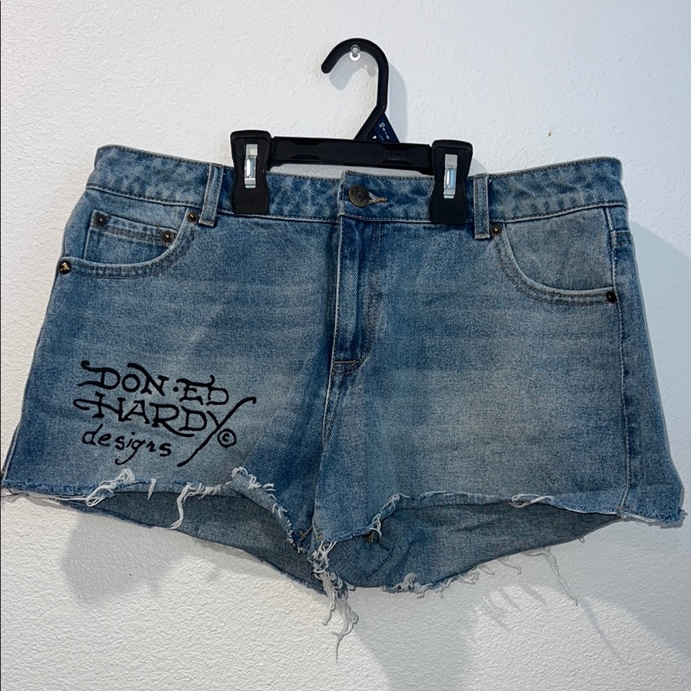 Ed Hardy Women's Blue Denim Shorts